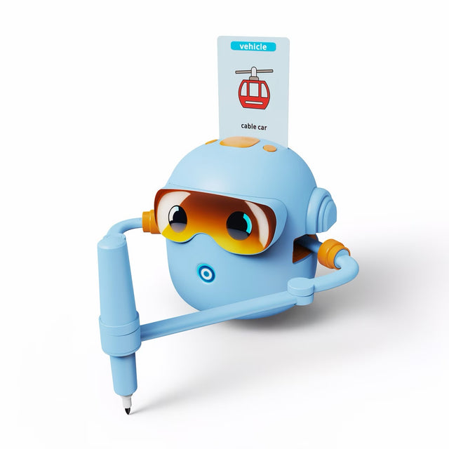 Drawing Robot for Kids with 100 Cards, 12 Colorful Pens & 4 Paintbrushes Montessori Painting Toys for 3-12 Years Old, Voice Read Early Learning Educational Gift for Boys & Girls