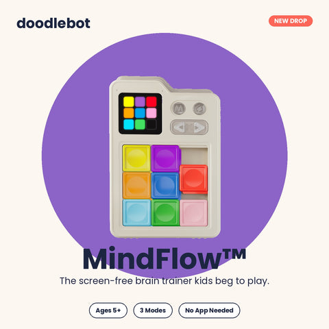 Doodlebot MindFlow™ — Electronic Sliding Puzzle Brain Teaser | 3 Difficulty Modes | Ages 5+