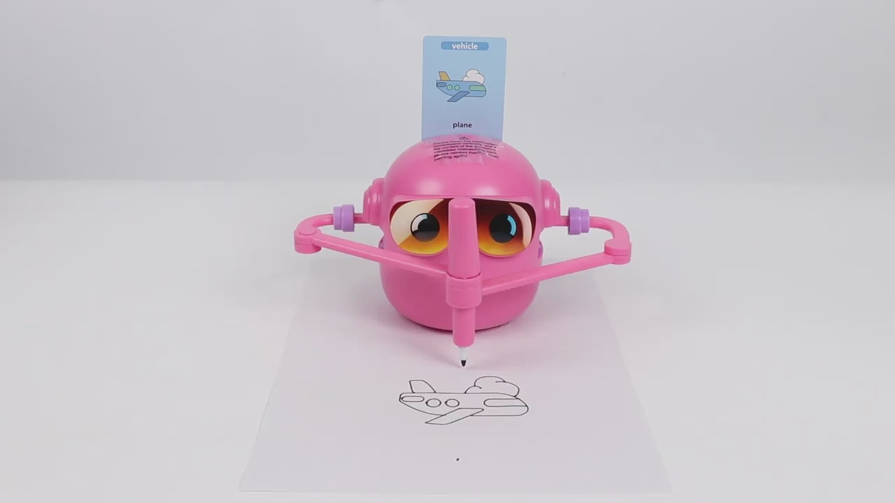 Drawing Robot for Kids with 100 Cards, 12 Colorful Pens & 4 Paintbrushes Montessori Painting Toys for 3-12 Years Old, Voice Read Early Learning Educational Gift for Boys & Girls
